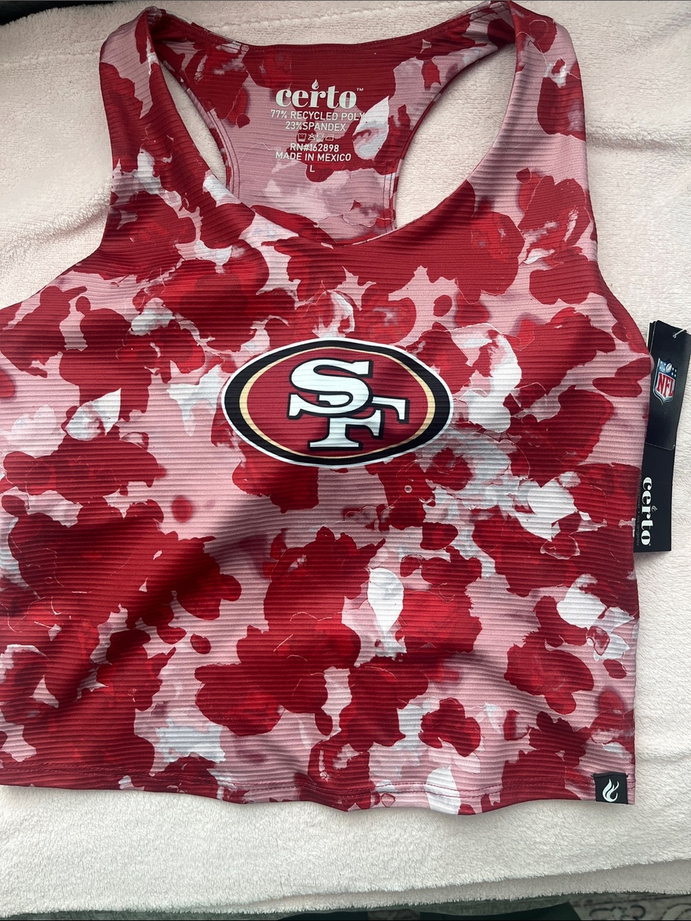 NFL San Francisco 49ers Red Camo  Midi Ottoman Bra